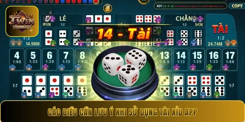 Các điều cần lưu ý khi sử dụng tài xỉu app