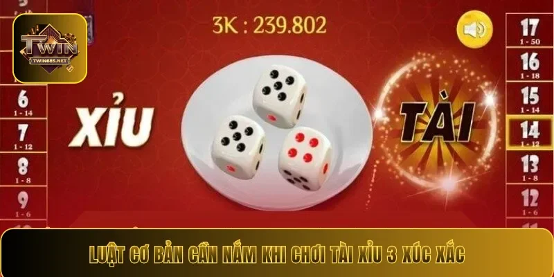 Luật cơ bản cần nắm khi chơi tài xỉu 3 xúc xắc